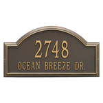 Providence Arch Address Plaque with a Bronze & Gold Finish, Finish, Estate Wall Mount with Two Lines of Text