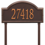 Providence Arch Address Plaque with a Antique Copper Finish, Finish, Estate Lawn Size with One Line of Text