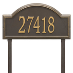 Providence Arch Address Plaque with a Bronze & Gold Finish, Finish, Estate Lawn Size with One Line of Text
