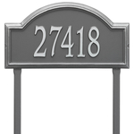 Providence Arch Address Plaque with a Pewter & Silver Finish, Finish, Estate Lawn Size with One Line of Text