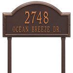 Providence Arch Address Plaque with a Antique Copper Finish, Finish, Estate Lawn Size with Two Lines of Text