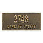 Hartford Address Plaque with a Antique Brass Finish, Finish, Standard Size for Wall with Two Lines of Text