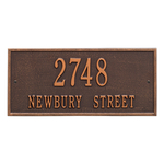 Hartford Address Plaque with a Antique Copper Finish, Finish, Standard Size for Wall with Two Lines of Text