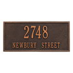 Hartford Address Plaque with a Oil Rubbed Bronze Finish, Finish, Standard Size for Wall with Two Lines of Text