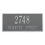 Hartford Address Plaque with a Pewter & Silver Finish, Finish, Standard Size for Wall with Two Lines of Text