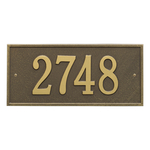 Hartford Address Plaque with a Antique Brass Finish, Standard Wall Mount with One Line of Text