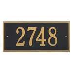 Hartford Address Plaque with a Black & Gold Finish, Finish, Standard Size for Wall with One Line of Text