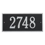 Hartford Address Plaque with a Black & Silver Finish, Finish, Standard Size for Wall with One Line of Text
