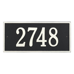 Hartford Address Plaque with a Black & White Finish, Standard Wall Mount with One Line of Text