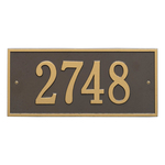 Hartford Address Plaque with a Bronze & Gold Finish, Standard Wall Mount with One Line of Text
