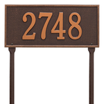 Hartford Address Plaque with a Antique Copper Finish, Standard Lawn Size with One Line of Text