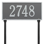 Hartford Address Plaque with a Pewter & Silver Finish, Standard Lawn Size with One Line of Text