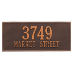 Hartford Address Plaque with a Antique Copper Finish, Estate Wall Mount with Two Lines of Text