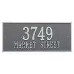 Hartford Address Plaque with a Pewter & Silver Finish, Estate Wall Mount with Two Lines of Text