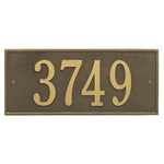 Hartford Address Plaque with a Antique Brass Finish, Estate Wall Mount with One Line of Text