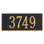Hartford Address Plaque with a Black & Gold Finish, Estate Wall Mount with One Line of Text