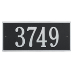 Hartford Address Plaque with a Black & Silver Finish, Estate Wall Mount with One Line of Text