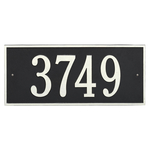 Hartford Address Plaque with a Black & White Finish, Estate Wall Mount with One Line of Text