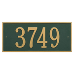 Hartford Address Plaque with a Green & Gold Finish, Estate Wall Mount with One Line of Text