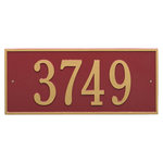 Hartford Address Plaque with a Red & Gold Finish, Estate Wall Mount with One Line of Text