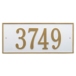 Hartford Address Plaque with a White & Gold Finish, Estate Wall Mount with One Line of Text