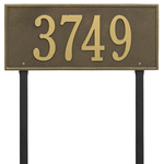 Hartford Address Plaque with a Antique Brass Finish, Estate Lawn Size with One Line of Text