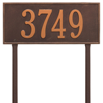 Hartford Address Plaque with a Antique Copper Finish, Estate Lawn Size with One Line of Text