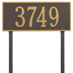 Hartford Address Plaque with a Bronze & Gold Finish, Estate Lawn Size with One Line of Text