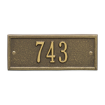 Hartford Address Plaque with a Antique Brass Petite Wall Mount with One Line of Text