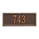 Hartford Address Plaque with a Antique Copper Petite Wall Mount with One Line of Text