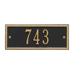 Hartford Address Plaque with a Black & Gold Petite Wall Mount with One Line of Text