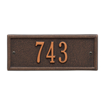 Hartford Address Plaque with a Oil Rubbed Bronze Petite Wall Mount with One Line of Text