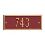 Hartford Address Plaque with a Red & Gold Petite Wall Mount with One Line of Text