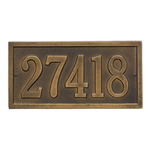 Bismark Address Plaque with a Antique Brass Finish, Standard Wall Mount with One Line of Text
