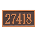 Bismark Address Plaque with a Antique Copper Finish, Standard Wall Mount with One Line of Text