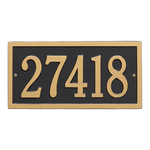 Bismark Address Plaque with a Black & Gold Finish, Standard Wall Mount with One Line of Text