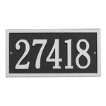 Bismark Address Plaque with a Black & Silver Finish, Standard Wall Mount with One Line of Text