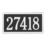 Bismark Address Plaque with a Black & White Finish, Standard Wall Mount with One Line of Text