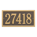 Bismark Address Plaque with a Bronze & Gold Finish, Standard Wall Mount with One Line of Text