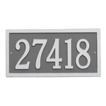 Bismark Address Plaque with a Pewter & Silver Finish, Standard Wall Mount with One Line of Text