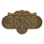 Rochelle Address Plaque with a Antique Brass Grande Wall Mount with One Line of Text