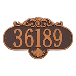 Rochelle Address Plaque with a Antique Copper Grande Wall Mount with One Line of Text