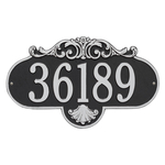 Rochelle Address Plaque with a Black & Silver Grande Wall Mount with One Line of Text
