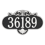 Rochelle Address Plaque with a Black & White Grande Wall Mount with One Line of Text