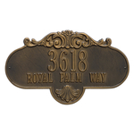 Rochelle Address Plaque with a Antique Brass Grande Wall Mount with Two Lines of Text
