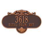 Rochelle Address Plaque with a Antique Copper Grande Wall Mount with Two Lines of Text