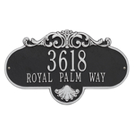 Rochelle Address Plaque with a Black & Silver Grande Wall Mount with Two Lines of Text