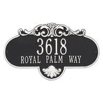 Rochelle Address Plaque with a Black & White Grande Wall Mount with Two Lines of Text
