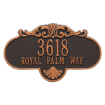 Rochelle Address Plaque with a Oil Rubbed Bronze Grande Wall Mount with Two Lines of Text