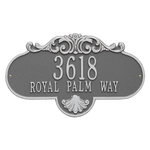 Rochelle Address Plaque with a Pewter & Silver Grande Wall Mount with Two Lines of Text